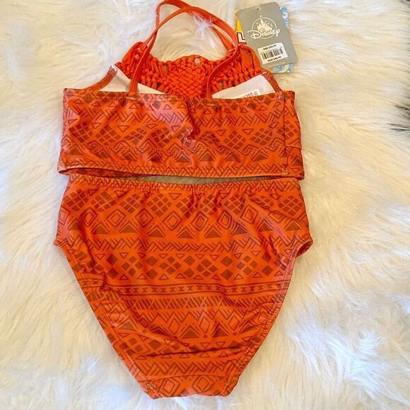 Moana 3 PC Deluxe Swimsuit Girl Size 5/6 Disney Store NWT 2022 Style - Picture 4 of 9